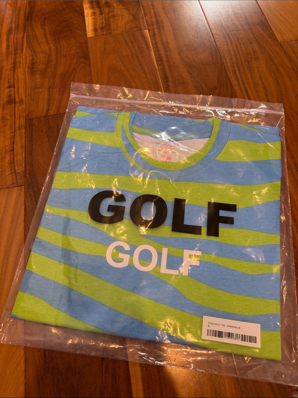 Golf Wang Striped Tee in Blue & Lime